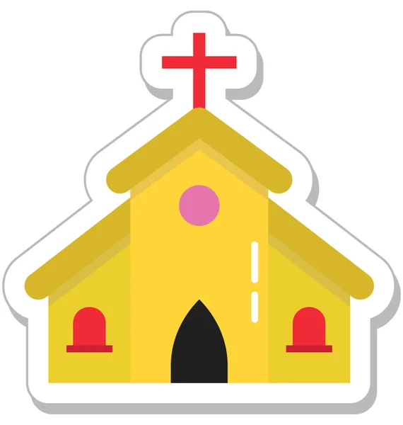 Ícone Vetor Plana Igreja —  Vetores de Stock