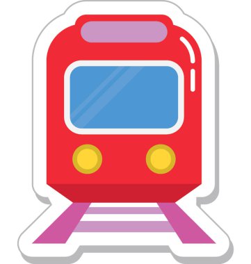 Tramvay düz vektör simgesi