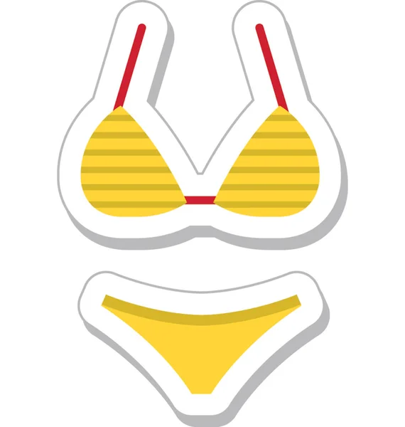 Bikini Piatto Icona Vettoriale — Vettoriale Stock