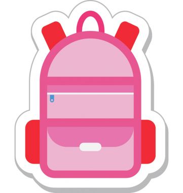 Sırt çantası düz vektör simgesi