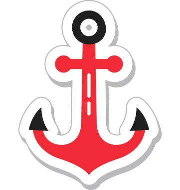 anchor düz vektör simgesi