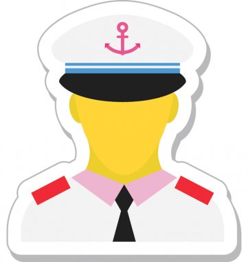 Pilot düz vektör simgesi