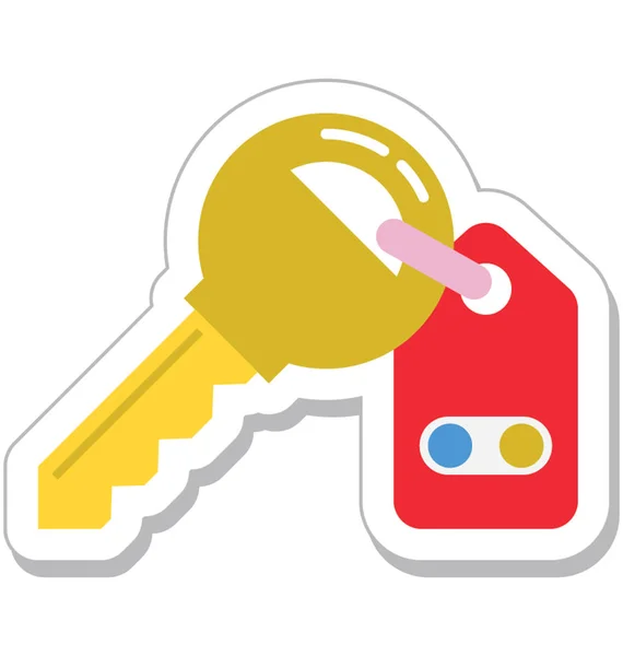 Key Flat Vector Icon — Stock Vector