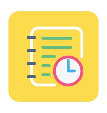 Zamanlama düz vektör simgesi