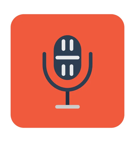 Mic Flat Vector Icon — Stockvector