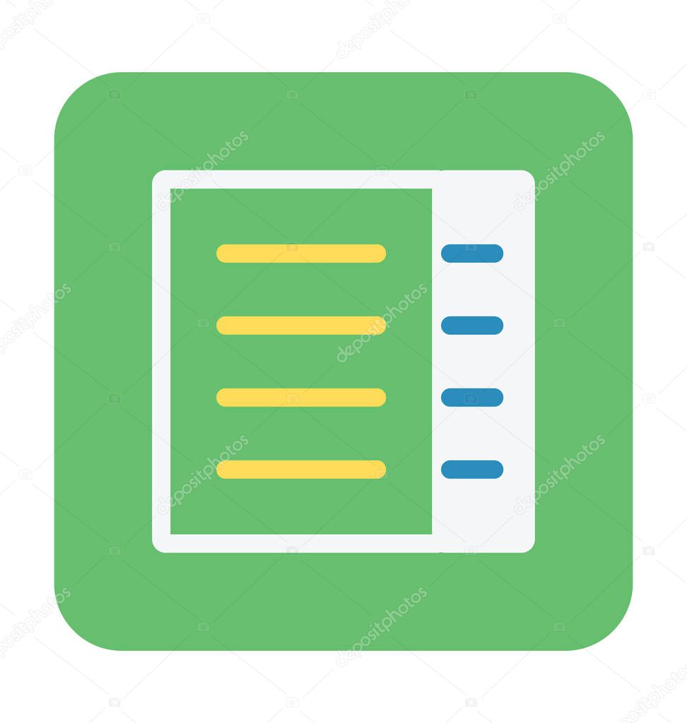 Notebook Flat Vector Icon