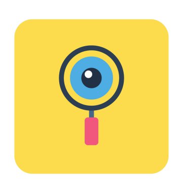 Büyüteç düz vektör simgesi