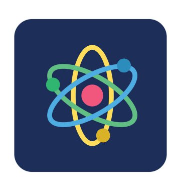 Atom düz vektör simgesi