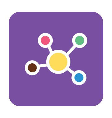 Molekül düz vektör simgesi