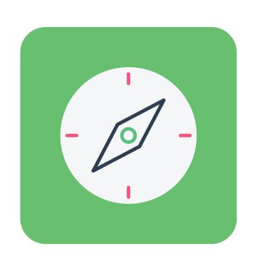 pusula düz vektör simgesi