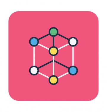 Molekül düz vektör simgesi