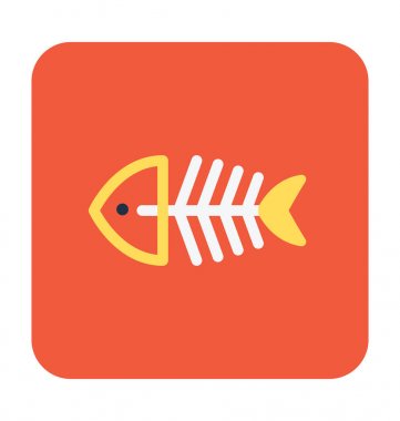 Balık iskeleti vektör simgesi