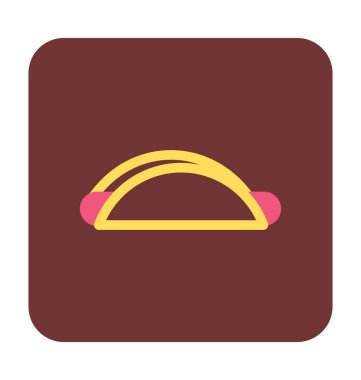 Taco düz vektör simgesi