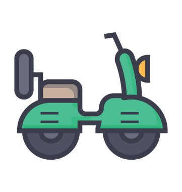 Vespa Scooter illüstrasyon renkli