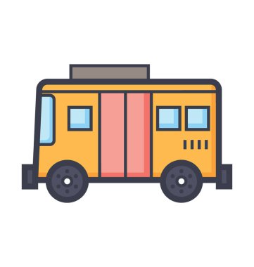 Okul otobüsü illüstrasyon renkli