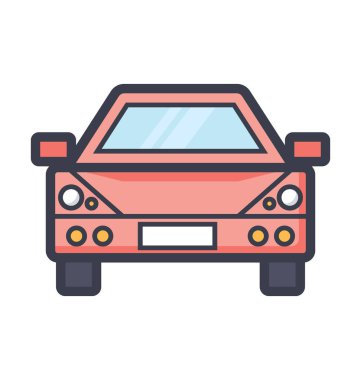 Araba düz renkli çizimi