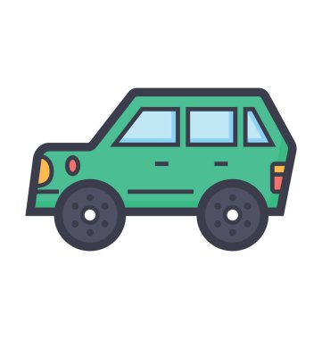 Hatchback düz renkli çizimi