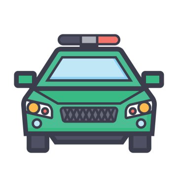 Polis Sedan illüstrasyon renkli