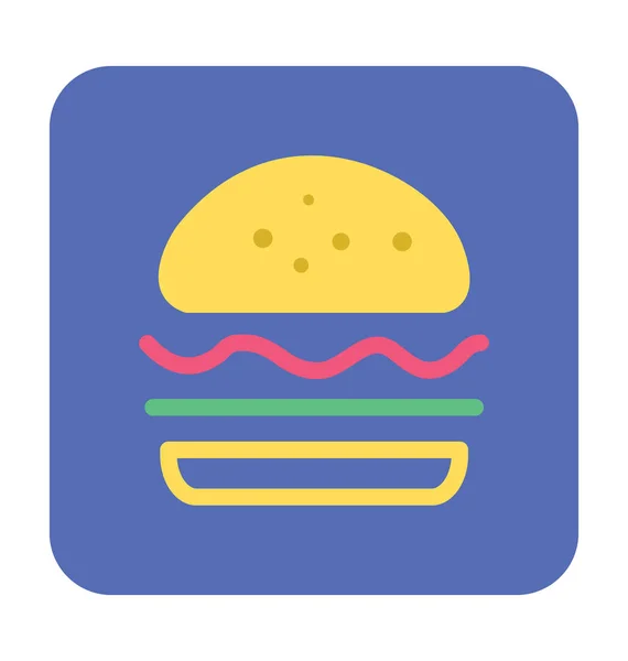 Burger Flat Vector Icon — Stock Vector