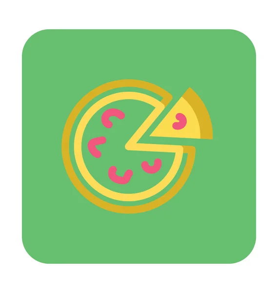 Pizza Plat Vector Icon — Stockvector