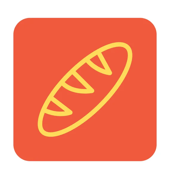 Stokbrood Platte Vector Icon — Stockvector