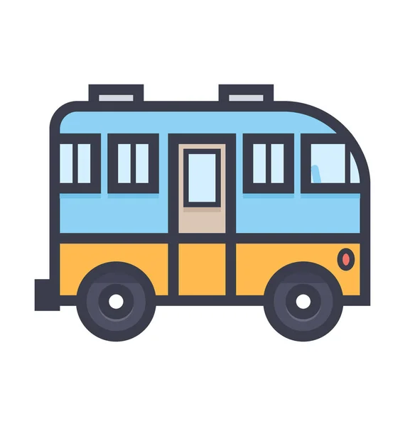 Public Bus Colored Illustration — Stock Vector