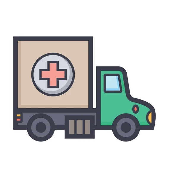 Aid Truck Colored Illustration — Stock Vector