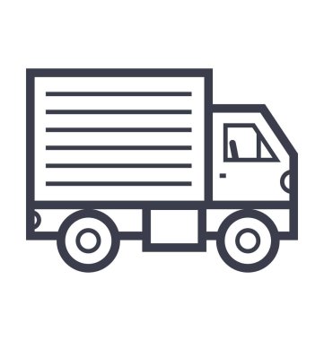 Lojistik kamyonu hat illüstrasyon