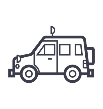 Jeep düzgün çizgi çizim