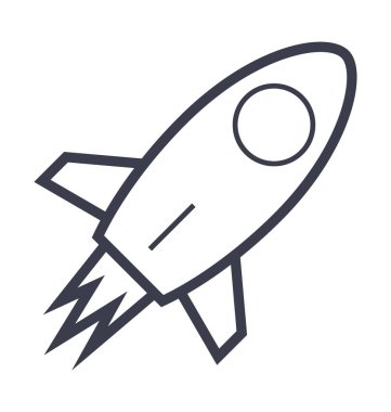 Roket düzgün çizgi çizim