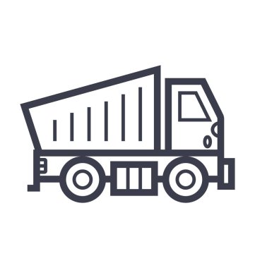 Damperli kamyon düzgün çizgi çizim