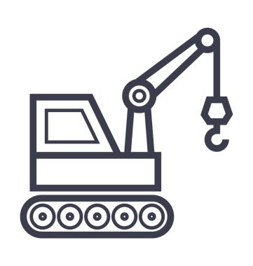 Beton buldozer düzgün çizgi çizim