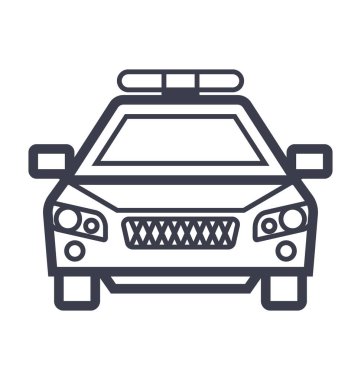 Polis Sedan düz çizgi çizim