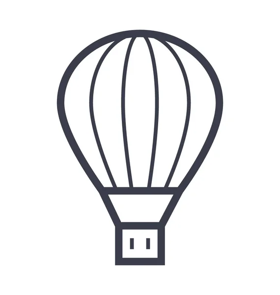 Illustration Ligne Lisse Ballon Air Chaud — Image vectorielle