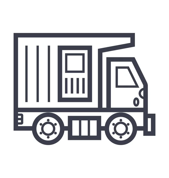 Logistik Lkw Glatte Linie Illustration — Stockvektor