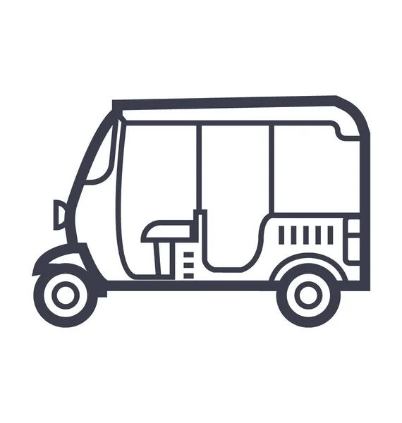 Auto Rickshaw Ομαλή Γραμμή Εικονογράφηση — Διανυσματικό Αρχείο