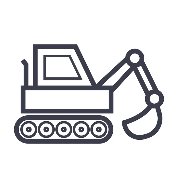 Ilustração Linha Lisa Bulldozer Concreto —  Vetores de Stock