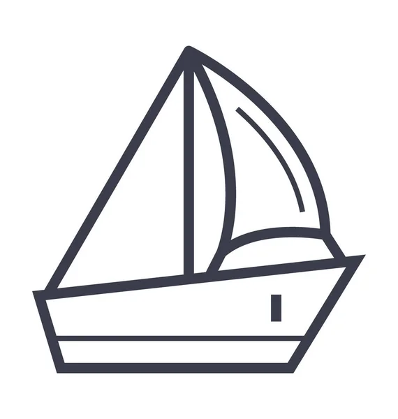 Segelboot Glatte Linie Illustration — Stockvektor