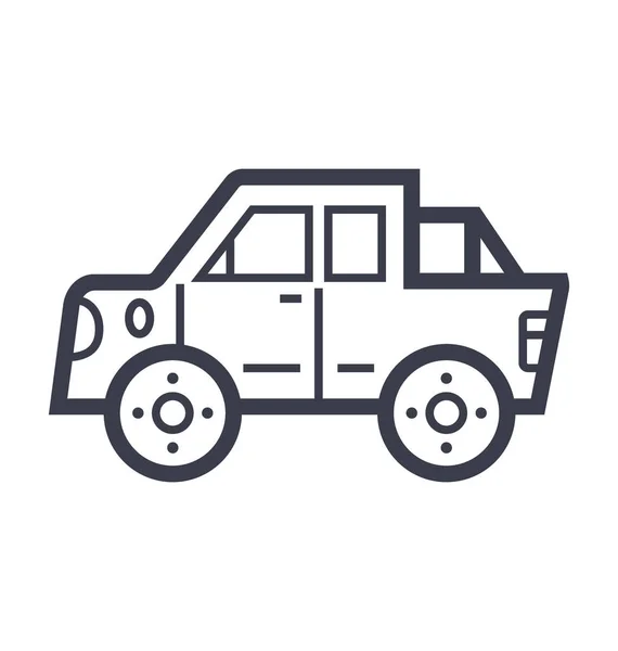 Jeep Sima Vonal Illusztráció — Stock Vector