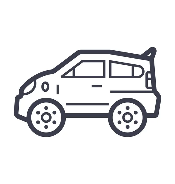 Hatchback Ilustração Linha Lisa —  Vetores de Stock