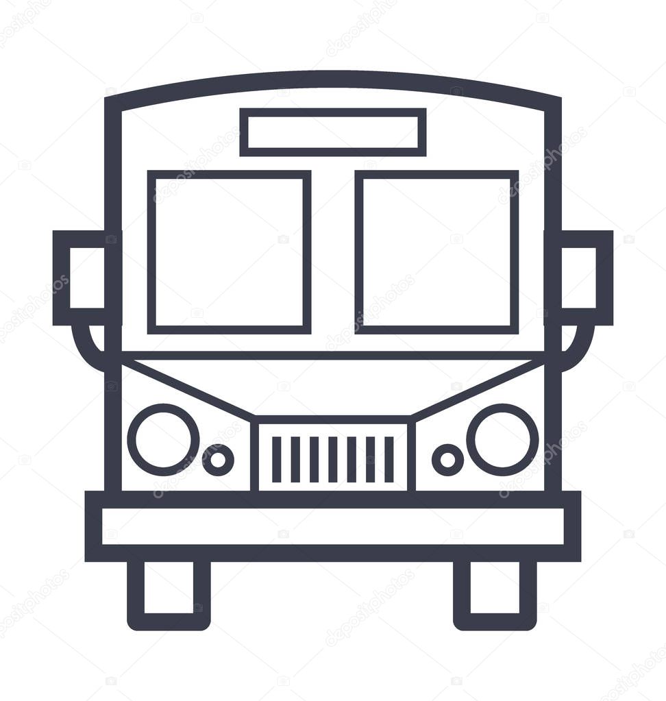 Tour Bus Smooth Line Illustration