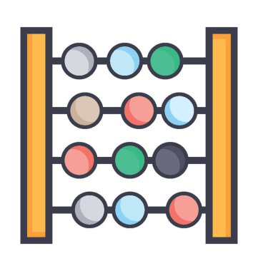 abacus düz vektör simgesi