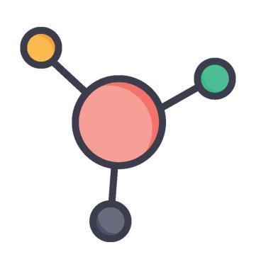 Molekül düz vektör simgesi