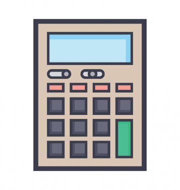 hesap makinesi düz vektör simgesi