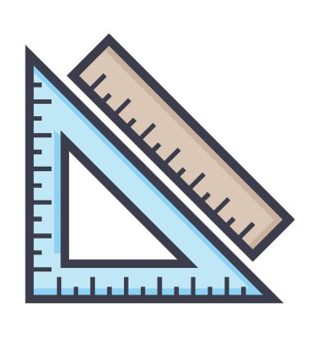 Cetvel ve derecesi vektör simgesi