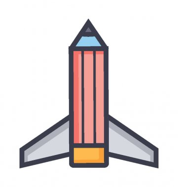 roket düz vektör simgesi