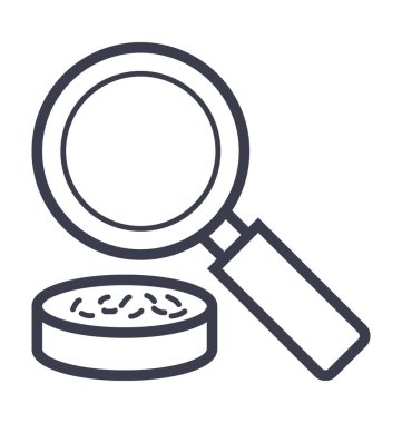 Büyüteç çizgi vektör simgesi