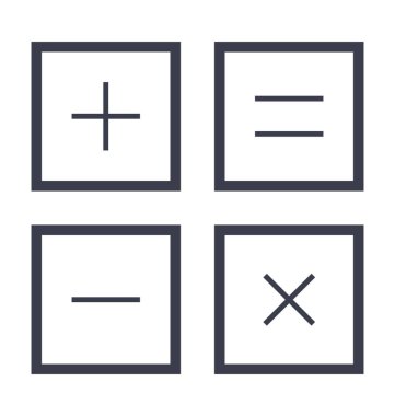 hesap makinesi çizgi vektör simgesi