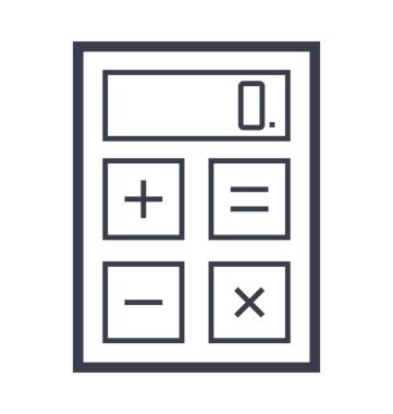 hesap makinesi çizgi vektör simgesi