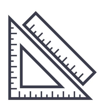 Cetvel ve derecesi vektör simgesi